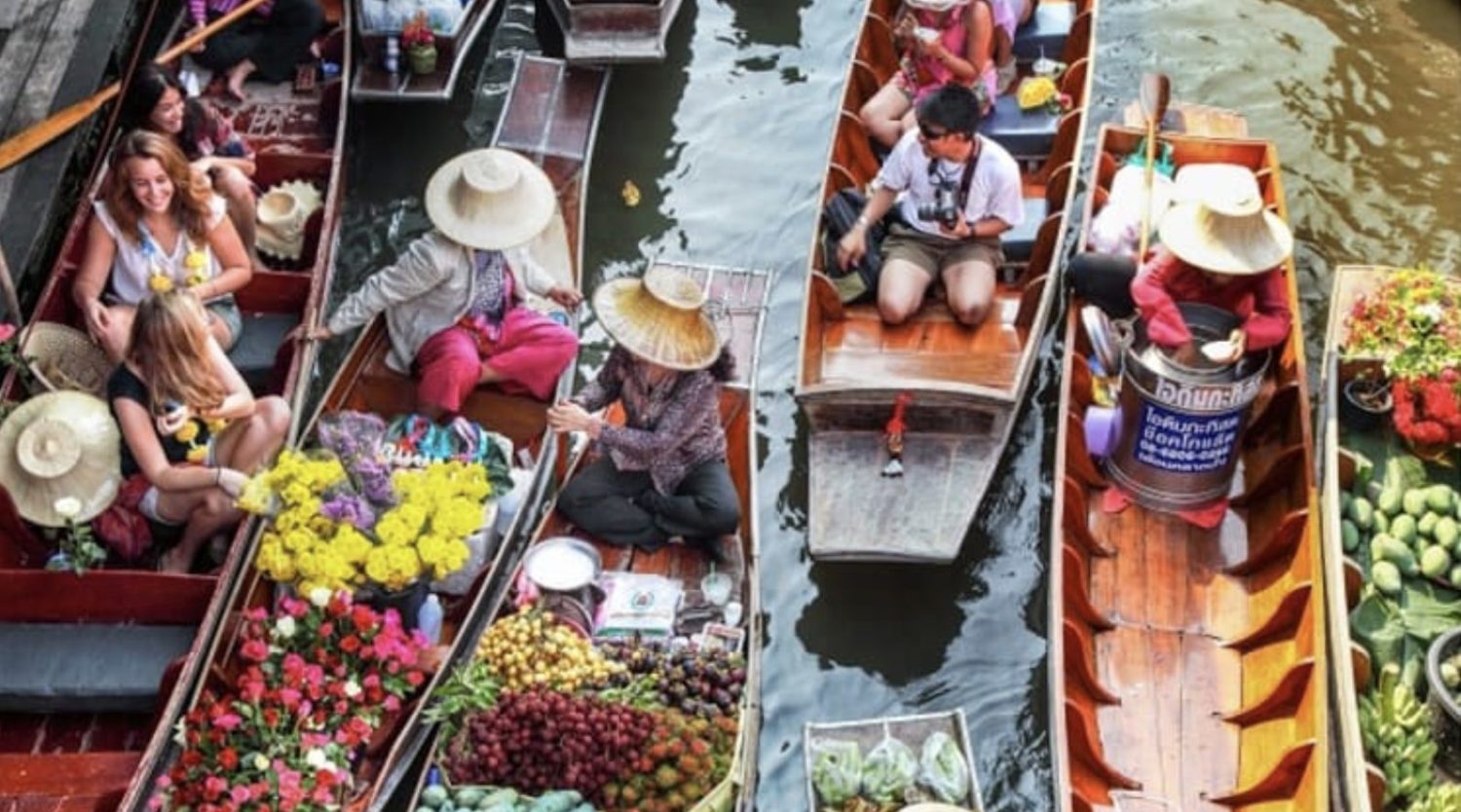 Visit floating market near Bangkok