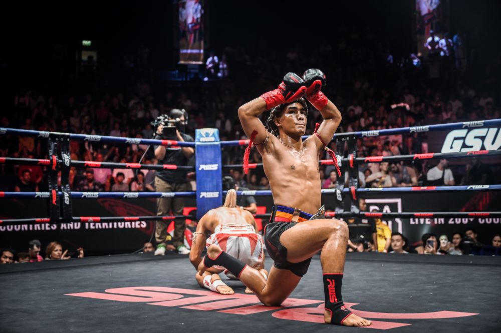 A man practices the Muay Thai tradition of Wai Kru