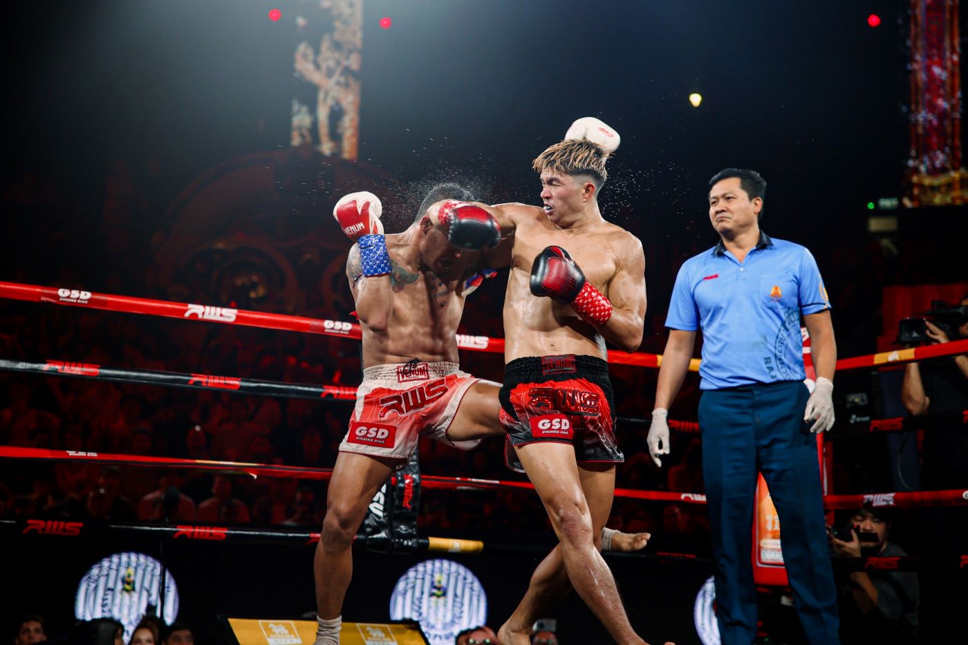 A Muay Thai fighters wearing proper training gear