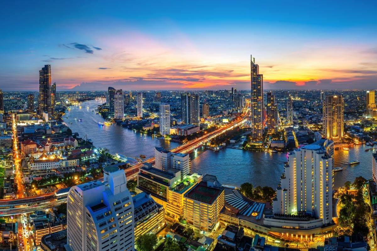 Panoramic view of Bangkok. Thailand is safe to travel to with the right preparation.